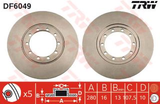 FREN DİSKİ ARKA TRANSİT V347 06> ÖNDEN VE ARKADAN ÇELİŞLİ DÜZ 280MM resmi