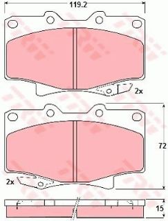 ÖN BALATA DİSK TOYOTA LAND CRUISER J7-J898 4 RUNNER 2.4 90-96 GDB1154-GDB3383 resmi