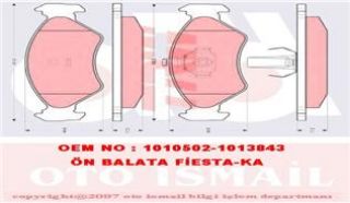 ÖN BALATA FIESTA1.0 1.3 1.4 1.8 D 95 FORD KA 1.0 1.3 96 MAZDA 121 96 resmi