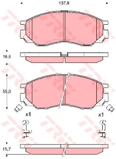 ÖN BALATA MİTSUBİSHİ L200 96 L300 94-99 resmi