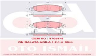 ÖN  FREN BALATASI AGILA 1.0-1.2-1.3 CDTI 00> SUZUKİ WAGON R+ 1.3 4WD 00> resmi