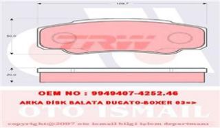 FREN BALATASI ARKA WVA 23921 ( FIAT : DUCATO / PEUGEOT : BOXER / CITROEN : JUMPER 02--06 ) resmi