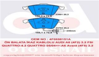 ÖN BALATA AUDI A6-A8 2.0 3.0 TDI 3.2 FSI 06 GDB1659-GDB1554 resmi