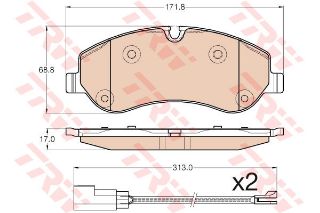 ÖN FREN DİSK BALATA KABLOLU ( FORD : TRANSİT CUSTOM V362 12- V363 14- ) resmi