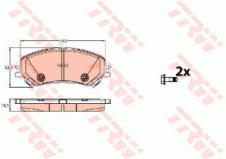 ÖN BALATA MGN IV-SCENIC IV-TALISMAN-ESPACE V 1.2TCE-1.5DCİ-1.6TCE-DCİ 16 18.5X142X56.7 WVA22347 resmi