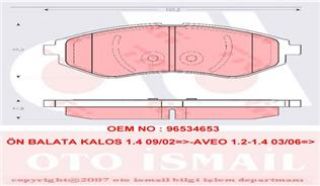 ÖN BALATA KALOS 1.2 1.4 09/05 -AVEO 1.2-1.4 03/08 resmi