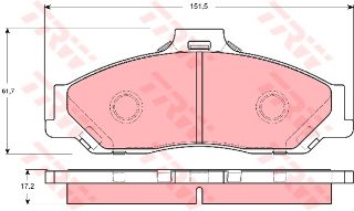 ÖN FREN DİSK BALATA ( FORD : RANGER 4×2 98- )(MAZDA: B2500 01>03/B2500 BT50 06>11 "4WD ) resmi