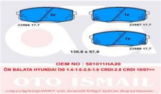 ÖN BALATA HYUNDAİ İ30 1.4-1.6-2.0-1.6 CRDI-2.0 CRDI 10/07 KİA CEED 06 resmi