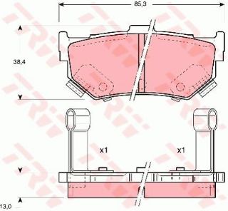 FREN BALATASI ÖN (85MM) KABLOLU SWİFT 1.3GTI  86-89 (TAMİR TAKIM KIT) resmi