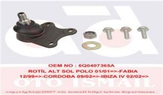 ROTİL SOL CORDOBA-IBIZA III-FABIA-ROOMSTER-POLO 6Q0407365M-6Q0407365A-6Q0407365D-6Q0407365F-5Z0407365B-5Z0407365B-6Q0407365F-6Q0407365D-6Q0407365A-6 resmi