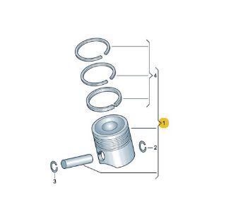 PİSTON+SEGMAN (79,51MM STD) GOLF VI CADDY III JETTA III / VI PASSAT POLO BEETLE A1 A3 ALTEA İBİZA V LEON TOLEDO IV (FABIA / POLO 1,2TDI 3 SİLİNDİR) OCTAVI RAPID ROOMSTER SUPERB YETI CAYA CAYB CAYC CAYD CAYE CFWA CLNA 1,2 / 1,6TDI 09>16 resmi