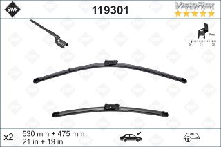 SWF VISIOFLEX FLAT BLADE (X2) (530+475 MM) SEAT CORDOBA 5/IB resmi