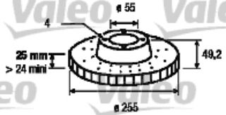 ÖN FREN AYNASI COROLLA 1.4-1.6-1.8 VVT-İ 01/02 255X25X4DLXHAVALI resmi