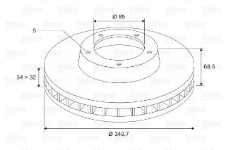 SAG ON FREN DISKI-350×34 5×120 (VW TOUAREG 03-10  AUDI Q7 07-15  PORSCHE CAYENNE 03-) resmi