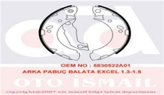 PABUÇLU FREN BALATASI HYUNDAİ EXCEL 1.3 - 1.5 resmi