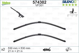 VALEO SİLENCİO X-TRM FLAT BLADE VM301 X2 530 530 MM VW PASSAT V 06; 02 resmi