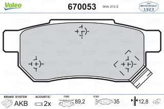 FREN BALATASI ARKA WVA 21312 HONDA ACCORD III 85>89 CİVİC 87>01 JAZZ II 02> ROVER 25-45-200-400 resmi