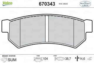 FREN BALATASI ARKA AVEO T250-T255 04>LACETTİ 04> NUBIRA 02>09 resmi