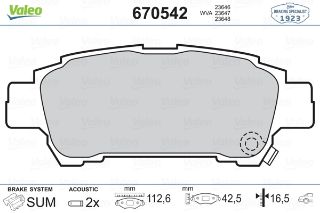 FREN BALATASI ARKA AVENSİS VERSO 2.0 VVTI 01>09 AVENSİS VERSO 2.0 D4D 01>05 resmi