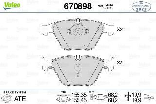 ÖN DİSK FREN BALATASI BMW 3 SERİSİ 12/04 BMW X1 SERİSİ 09/09 BMW Z4 02/09 resmi