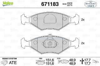 ÖN DİSK FREN BALATASI FIAT PALİO 1.0/1.1/1.2/1.4 06/96-10/04 FIAT PALİO WEEKEND 1.2/1.5 06/99-10/02 resmi