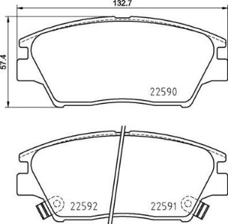 ÖN DİSK FREN BALATASI SSANGYONG TİVOLİ 1.6/1.6D 03/15 SSANGYONG XLV 1.6/1.6D 05/16 resmi