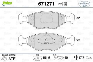 ÖN DİSK FREN BALATASI FIAT ELBA CSL 1.4/1.6 06/92 - 08/97 FIAT FİORİNO 1.4/1.6/1.7D 01/88 - 05/01 resmi