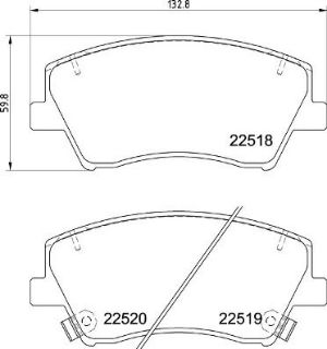 ÖN DİSK FREN BALATASI HYUNDAİ ELANTRA 2.0 02/16 HYUNDAİ IONİQ 1.6 03/16 KİA NİRO 1.6 08/16 resmi