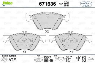 ÖN DİSK FREN BALATASI MERCEDES E240 2.6 08/03 - 07/05 MERCEDES E280 3.0/3.0D 03/05 - 07/0 resmi