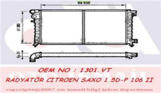 SU RADYATÖRÜ  106 SAXO 1.5D 96/03 resmi