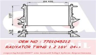 SU RADYATÖRÜ  TWINGO 1.2 16V 97- resmi