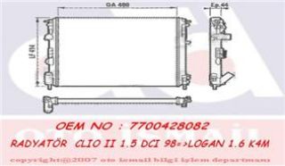 SU RADYATÖRÜ KLIMALI CLİO KANGOO 1.5D 1.4 1.6 resmi