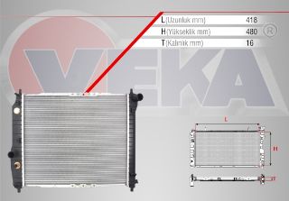 SU RADYATÖRÜ BRAZING CHEVROLET AVEO (T250) 1.2İ A-T 2006-2011 resmi