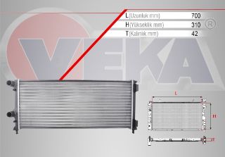 SU RADYATÖRÜ MEKANIK FIAT DOBLO (119,223) 1.3 MJT M-T 2001-2010 resmi