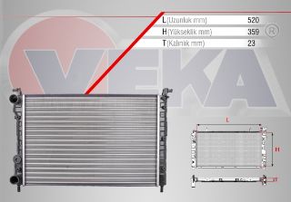 SU RADYATÖRÜ MEKANIK (23MM) FIAT PALİO (178BX) (178DX) 1.2İ 16V M-T 1996-2005 resmi