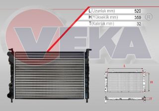 SU RADYATÖRÜ MEKANIK (32MM) FIAT PALİO (178BX) (178DX) 1.2İ 16V M-T 1996-2005 resmi