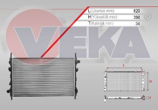 SU RADYATÖRÜ MEKANIK FORD TRANSİT (V184) 2.4 TDCI M-T AC+/- 2000-2006 resmi