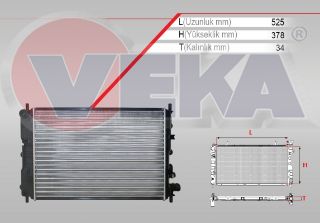 SU RADYATÖRÜ MEKANIK FORD ESCORT 1.6 CLX ENJEKTOR M-T 1995-2000 resmi