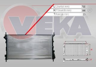 SU RADYATÖRÜ MEKANIK FORD TRANSİT CONNECT 1.8 TDCI M-T AC+ 2002-2013 resmi