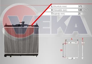 SU RADYATÖRÜ BRAZING HYUNDAİ ACCENT ERA 1.5 CRDI M-T 2006-2012 resmi