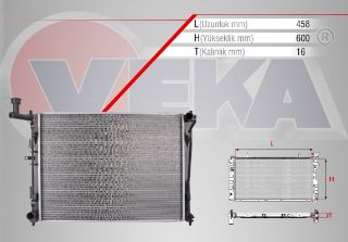 SU RADYATÖRÜ BRAZING HYUNDAİ I30 (FD) 1.4İ M-T 2007-2011 resmi