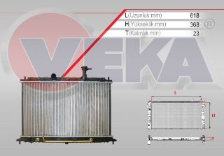 SU RADYATÖRÜ MEKANIK KİA RİO II 1.4İ 16V A-T/M-T AC+/- 2006-2011 resmi