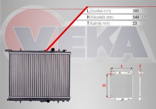 SU RADYATÖRÜ MEKANIK (UNIVERSAL TIP)  PEUGEOT PARTNER (5,5F) 1.9 D M-T 1996-2008 resmi