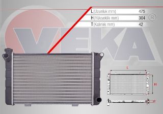 SU RADYATÖRÜ MEKANIK RENAULT R12 1.4 M-T 1971-2000 resmi