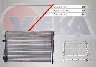 SU RADYATÖRÜ MEKANIK RENAULT MEGANE I (BA0/1) 1.4İ 16V A-T/M-T 1996-2003 resmi