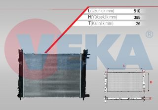 SU RADYATÖRÜ BRAZING RENAULT CLİO IV 1.5 DCI M-T KALINLIK: 26MM 2012- resmi