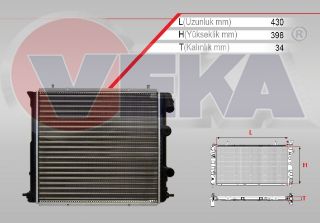 SU RADYATÖRÜ MEKANIK RENAULT R19 1.4 (ENJEKSIYONLU) A-T/M-T AC+ 1988-1996 resmi