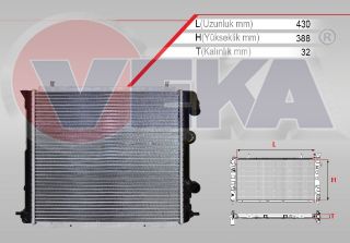 SU RADYATÖRÜ BRAZING RENAULT R19 1.4 (ENJEKSIYONLU) A-T/M-T AC+ 1988-1996 resmi