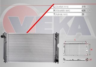 SU RADYATÖRÜ BRAZING TOYOTA AVENSİS (T25) 2.0 D-4D M-T HORTUM GİRİŞ & CIKIS 38MM 2003-2008 resmi