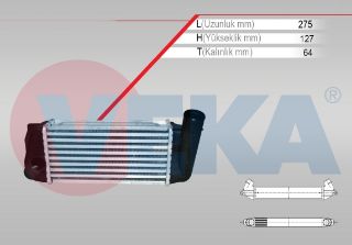 TURBO RADYATÖRÜ (INTERCOOLER) TOYOTA COROLLA 1.4 D-4D 2012- resmi